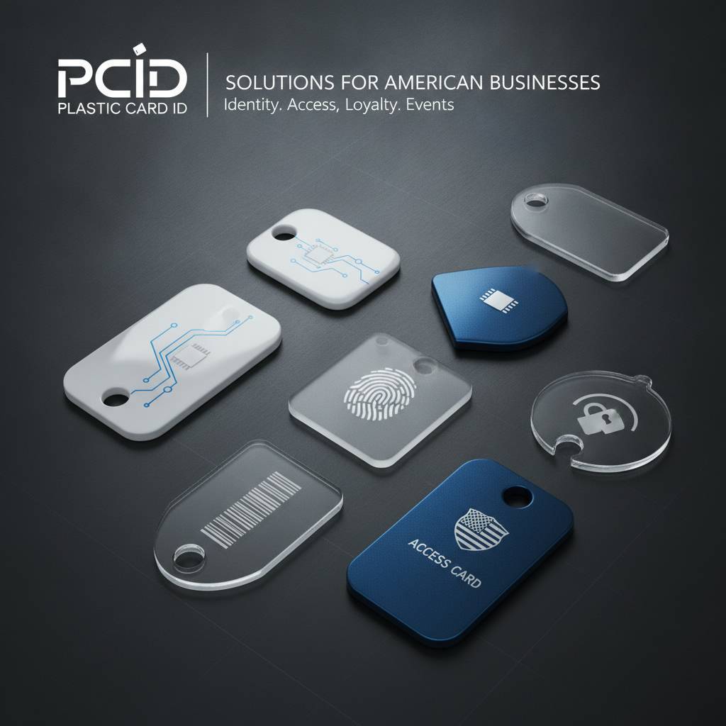 Plastic key fob cards